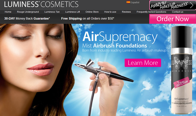 Luminess Air website screenshot