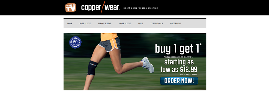 Copper Wear website screenshot